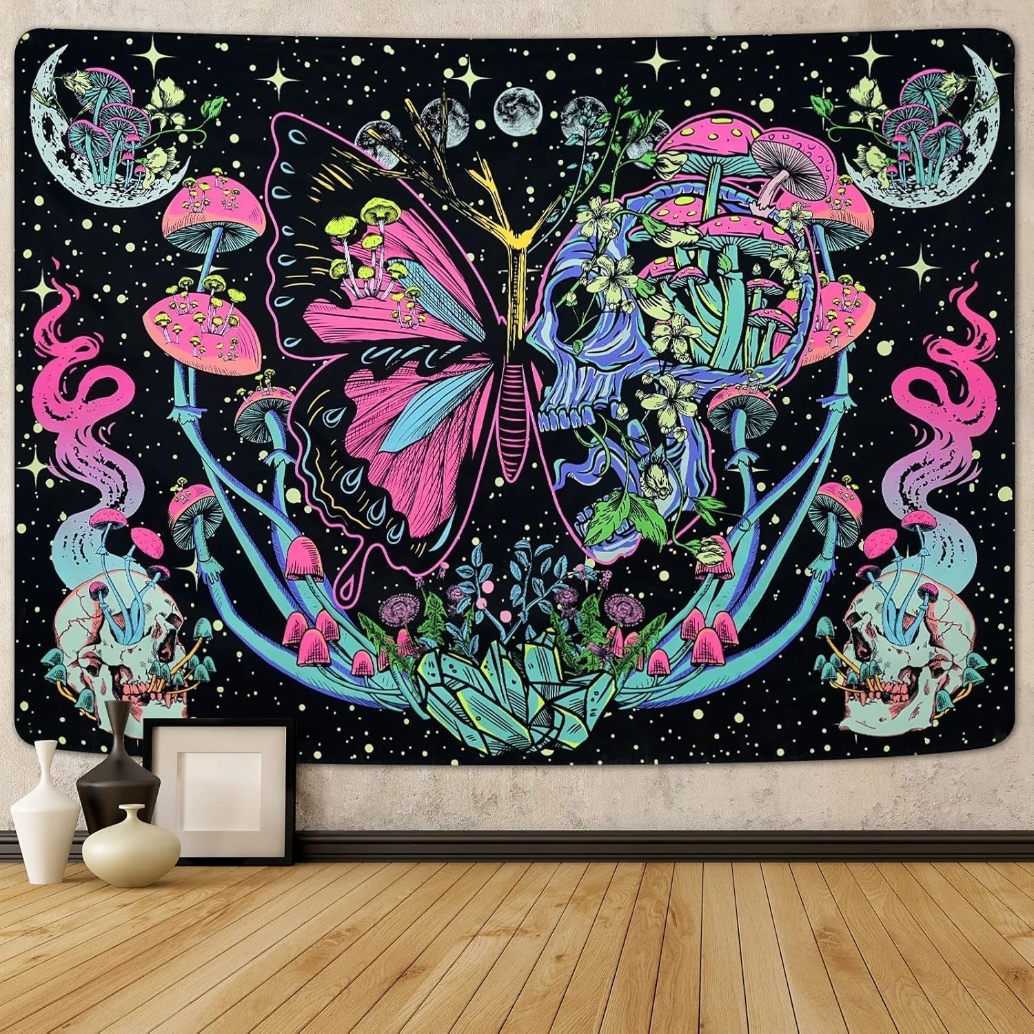 Arazzo Yrendenge arazzo fluorescente farfalle fase Home - Accessori e Decorazioni Naty Shop