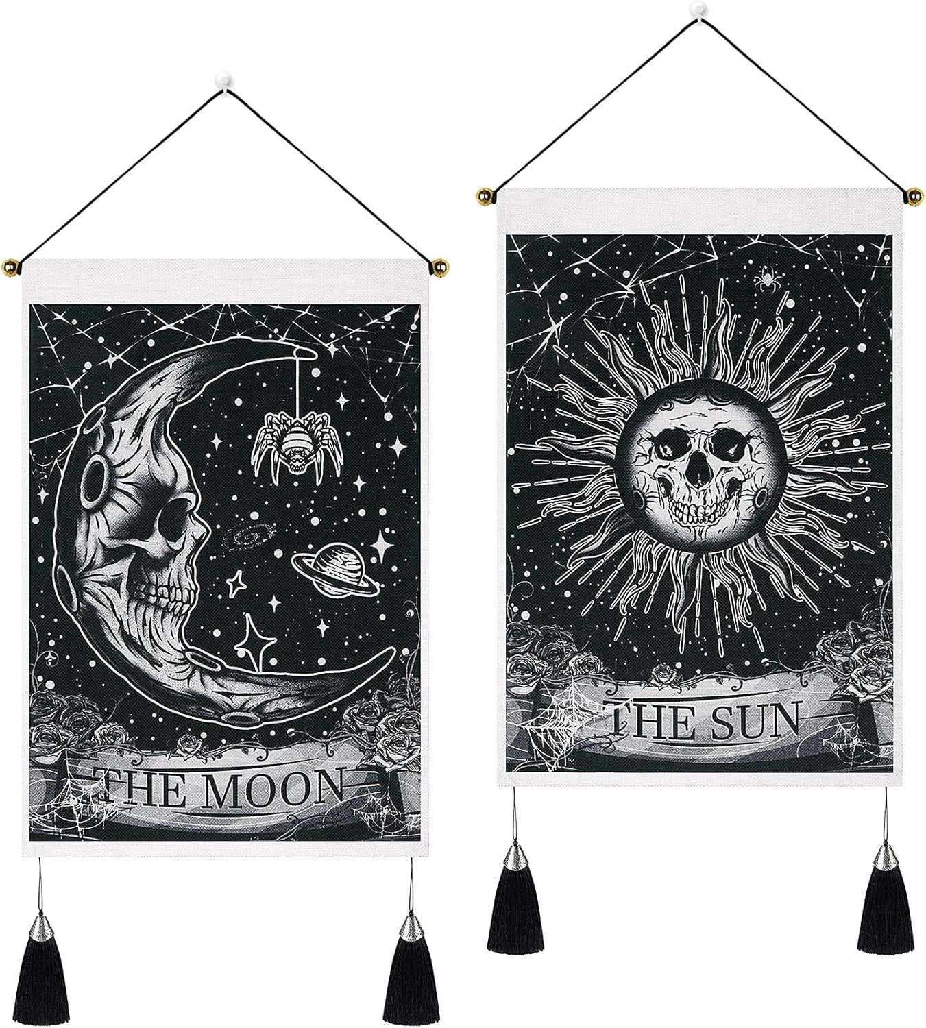 arazzo yugarlibi 2 pezzi piccoli arazzi appesi luna e sole Casa - Accessori e Decorazioni Naty Shop Gotico 35X50 Cm