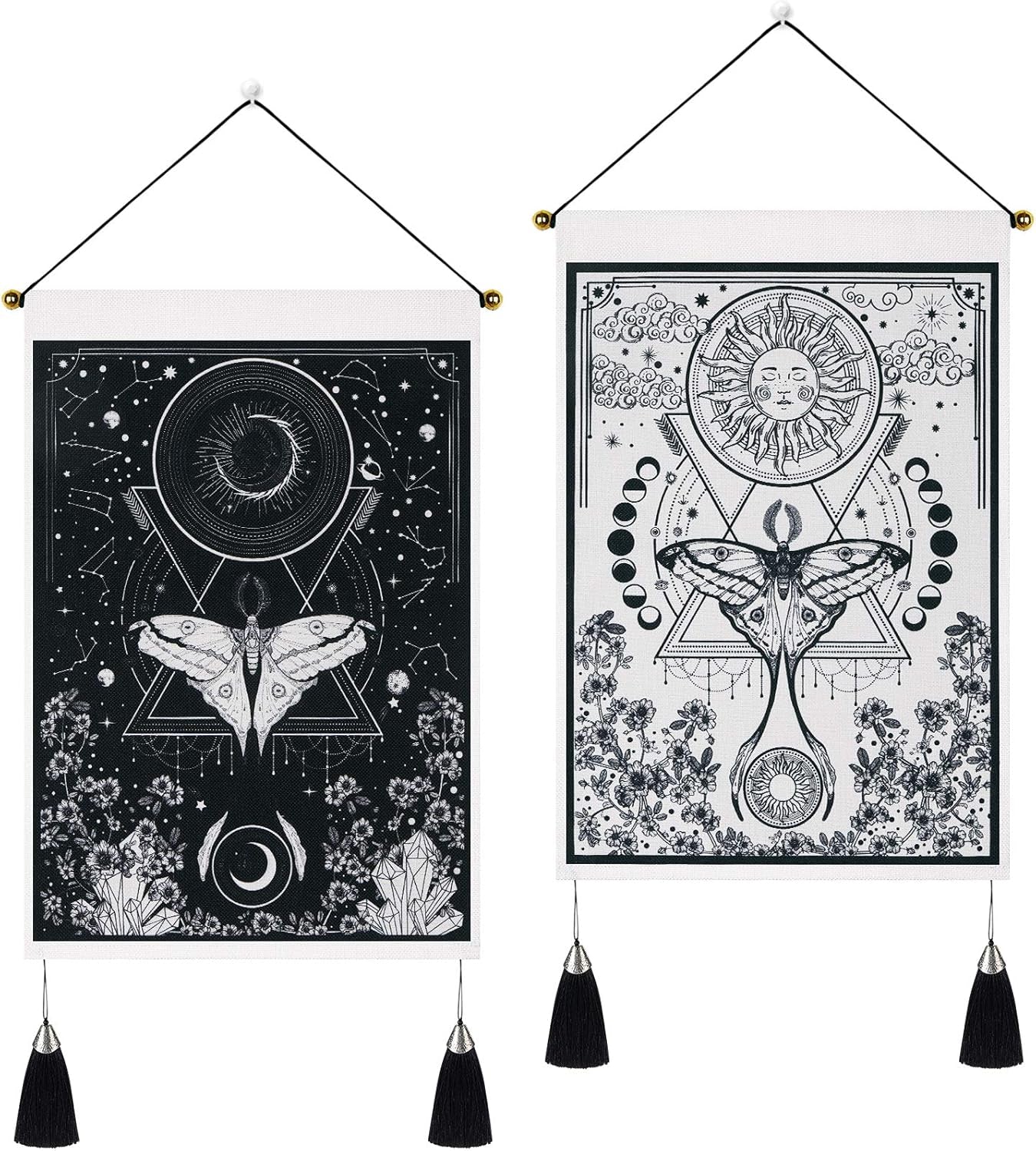 arazzo yugarlibi 2 pezzi piccoli arazzi appesi luna e sole Casa - Accessori e Decorazioni Naty Shop Farfalla 35X50 Cm