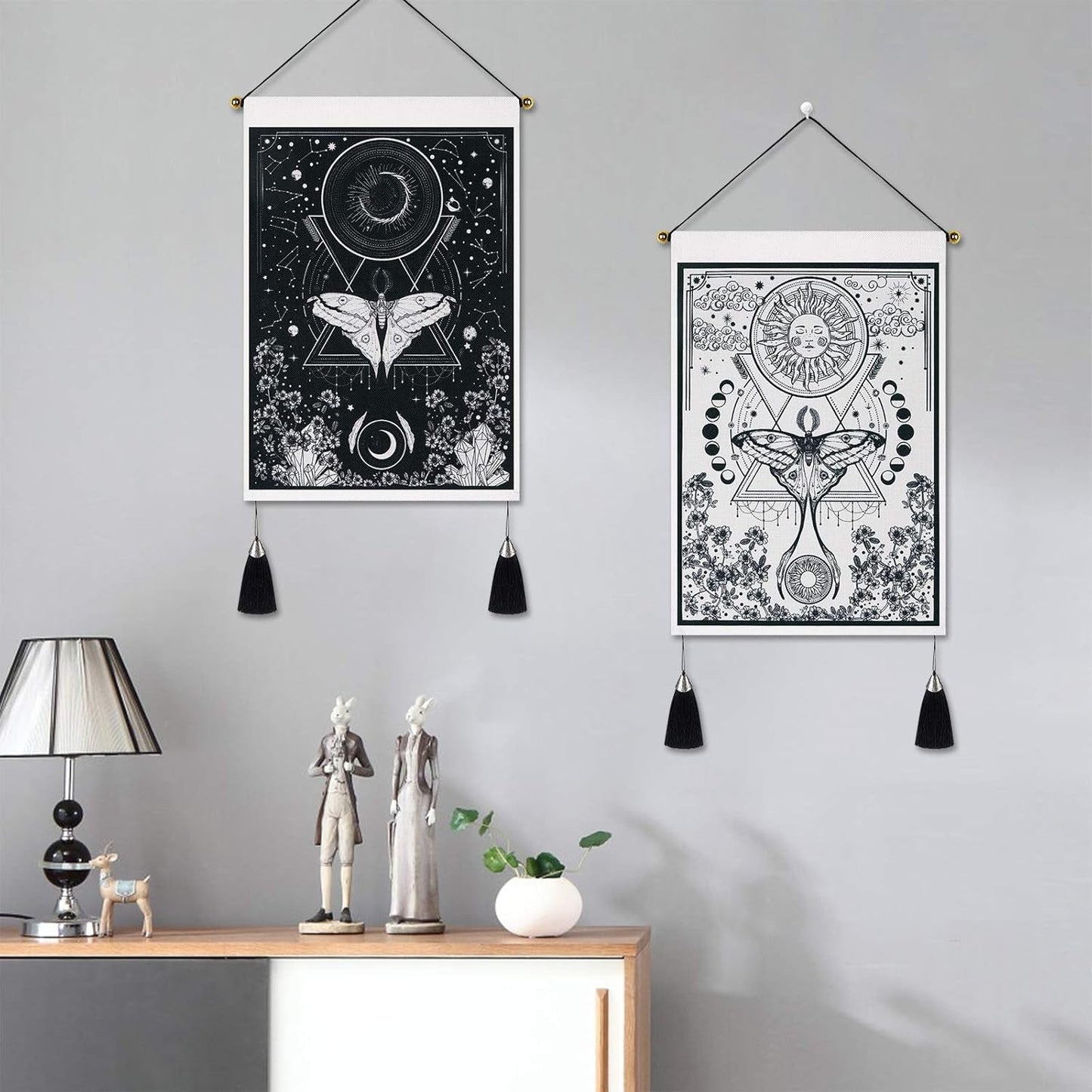 Arazzo Yugarlibi 2 pezzi piccoli arazzi appesi luna e sole Home - Accessori e Decorazioni Naty Shop