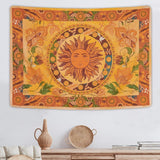 Arazzo yugarlibi sole cocente fiori primaverili vintage da parete Casa - Accessori e decorazioni Naty Shop Arancione 210L X 150B Cm