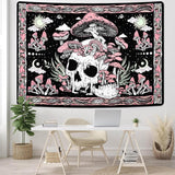 Arazzo yugarlibi rosa teschio funghi scheletro Home - Accessori e Decorazioni Naty Shop