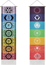 Arazzo yugarlibi set di pendenti chakra meditazione yoga trippy Home - Accessori e Decorazioni Naty Shop Chakra bianco e nero 130X32.5Cm