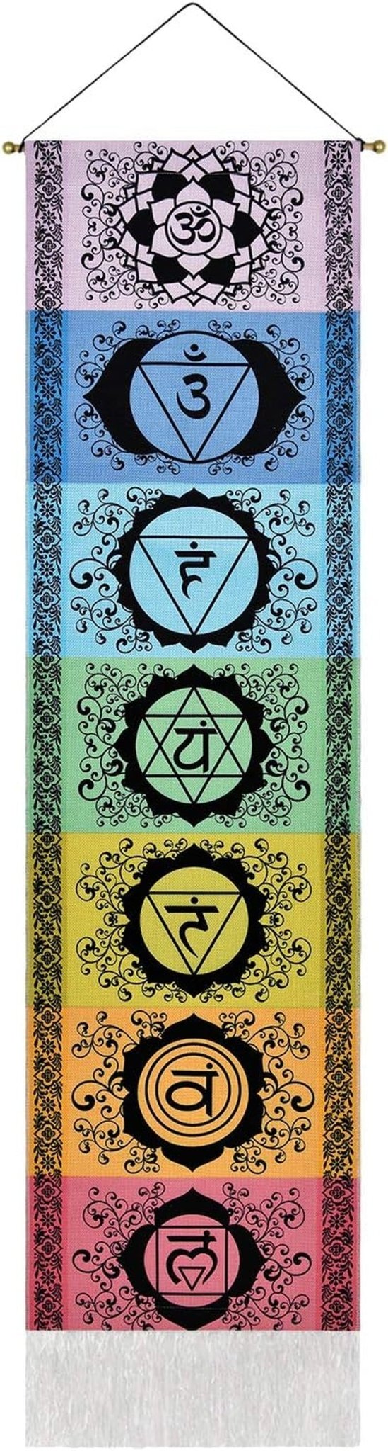 Set di arazzi Yugarlibi di chakra meditazione yoga trippy arazzo Home - Accessori e decorazioni Naty Shop Nero 130L X 32,5B cm