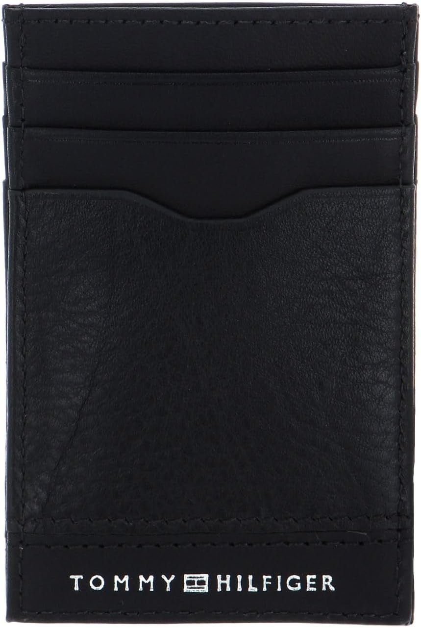 Tommy Hilfiger Porta carte da uomo TH Central, Portafoglio bi-fold, Nero, Taglia unica Portafoglio da uomo Naty Shop