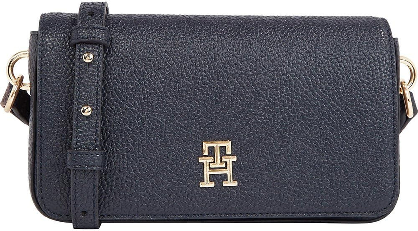 Tommy Hilfiger Borsa a tracolla Emblem Flap Crossover Borse piccole Donna Naty Shop Space Blue