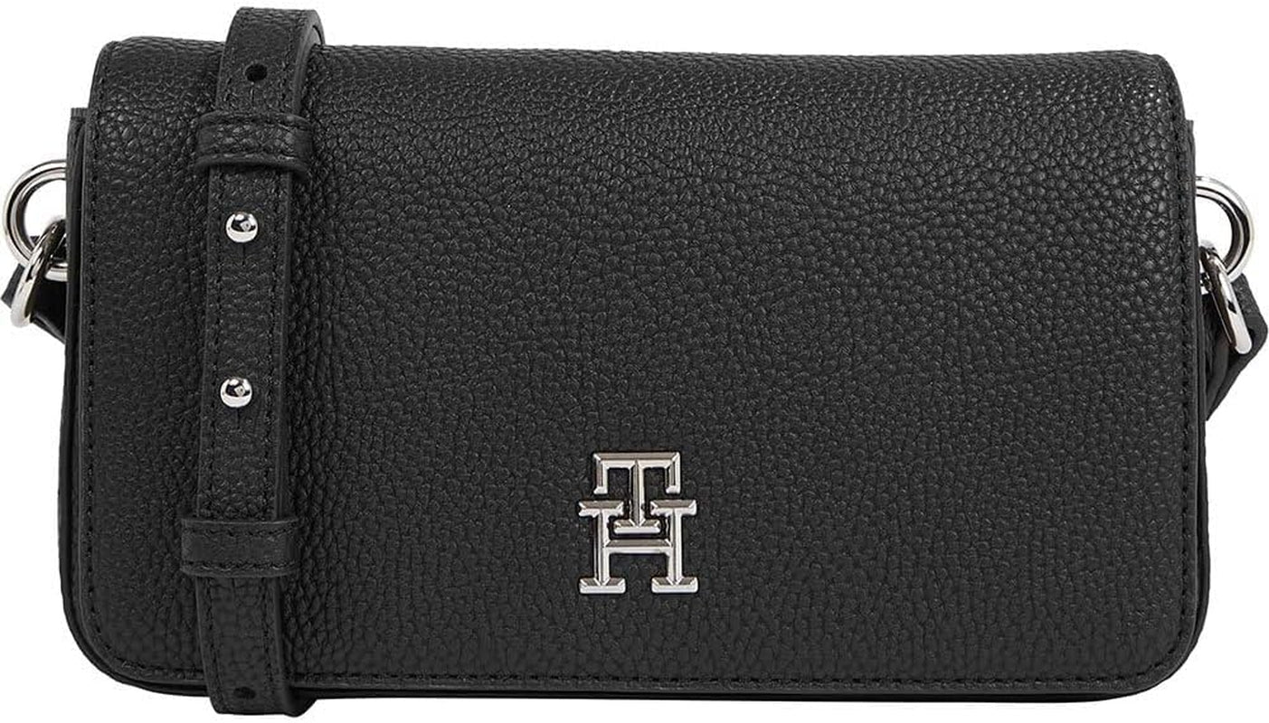 Tommy Hilfiger Borsa a tracolla Emblem Flap Crossover Borse piccole da donna Naty Shop Nero