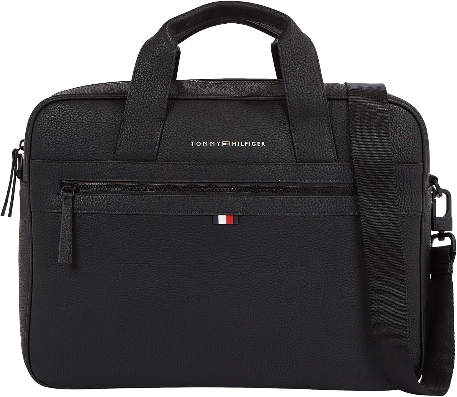Tommy Hilfiger ESSENTIAL PU COMPUTER BAG borsa per laptop da uomo, Nero, OS Valigie e attrezzatura da viaggio Naty Shop Titolo predefinito