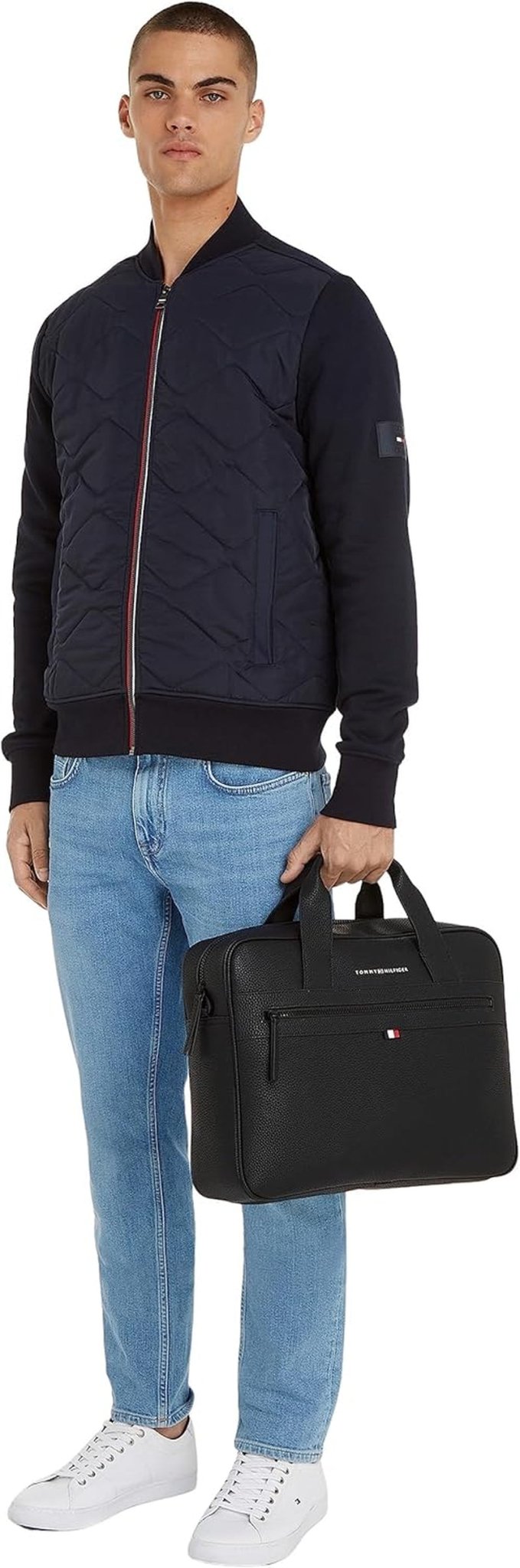 Tommy Hilfiger ESSENTIAL PU COMPUTER BAG borsa per laptop da uomo, Nero, OS Bagagli e attrezzatura da viaggio Naty Shop