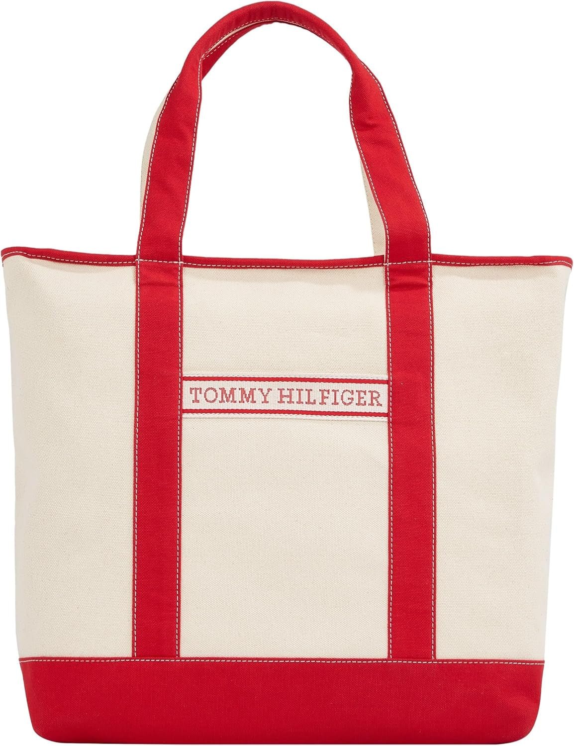 TOMMY HILFIGER Donna Th Summer Canvas Tote Aw0aw17421 Borsa tote Borse Donna Naty Shop Rosso (primary red)