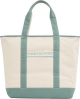 TOMMY HILFIGER Donna Th Summer Canvas Tote Aw0aw17421 Borsa tote Donna Borse Naty Shop Verde (Charming Green)