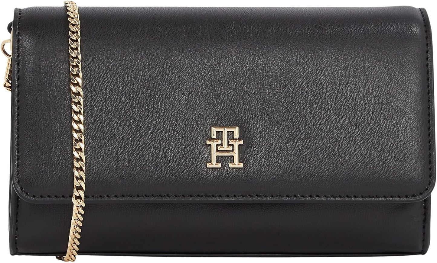 Tommy Hilfiger Borsa a tracolla Eternity Chain Borse a tracolla incrociate con catena Donna Naty Shop Nero (Nero)
