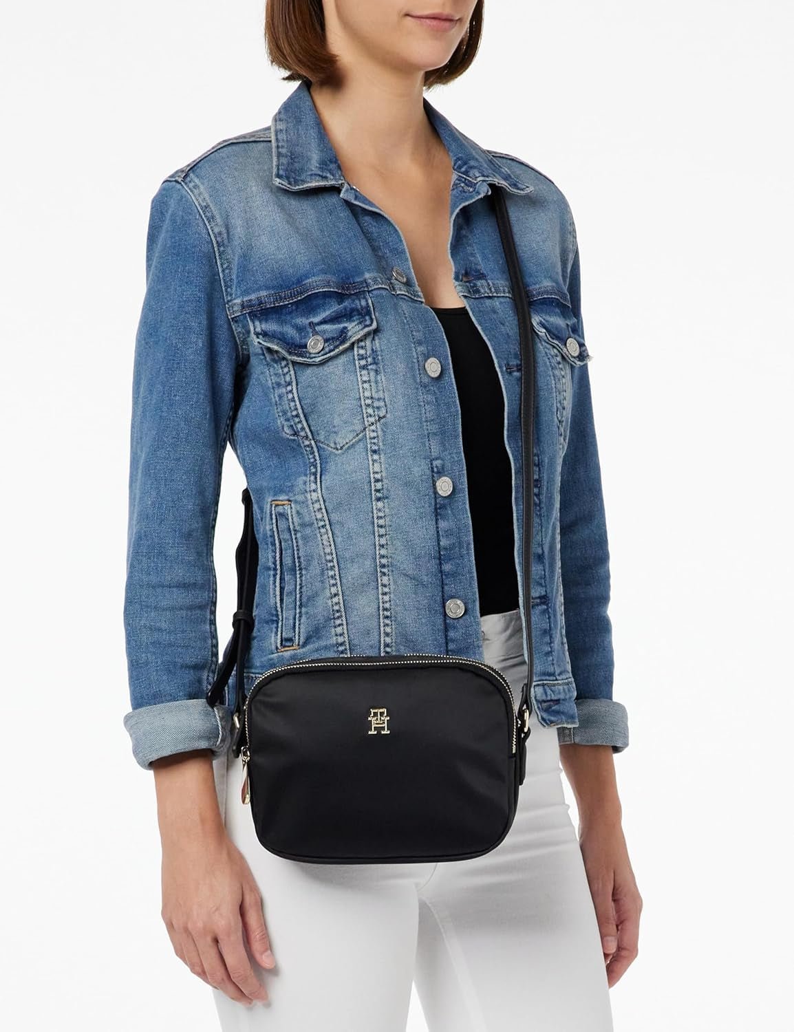 Tommy Hilfiger POPPY TH CROSSOVER Crossover Donna, Nero (Black), OS Borse da donna Naty Shop