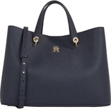 Tommy Hilfiger borsa a cartella con stemma tracolla removibile Borse Donna Naty Shop Blu (Space Blue)
