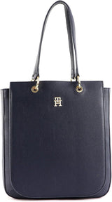 Tommy Hilfiger Th Emblem Ns Work Tote Aw0aw14498 Borsa tote Donna Borse Naty Shop Blu (Space Blue)