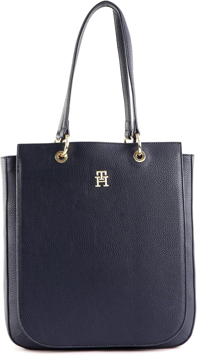 Tommy Hilfiger Th Emblem Ns Work Tote Aw0aw14498 Borsa tote Donna Borse Naty Shop Blu (Space Blue)