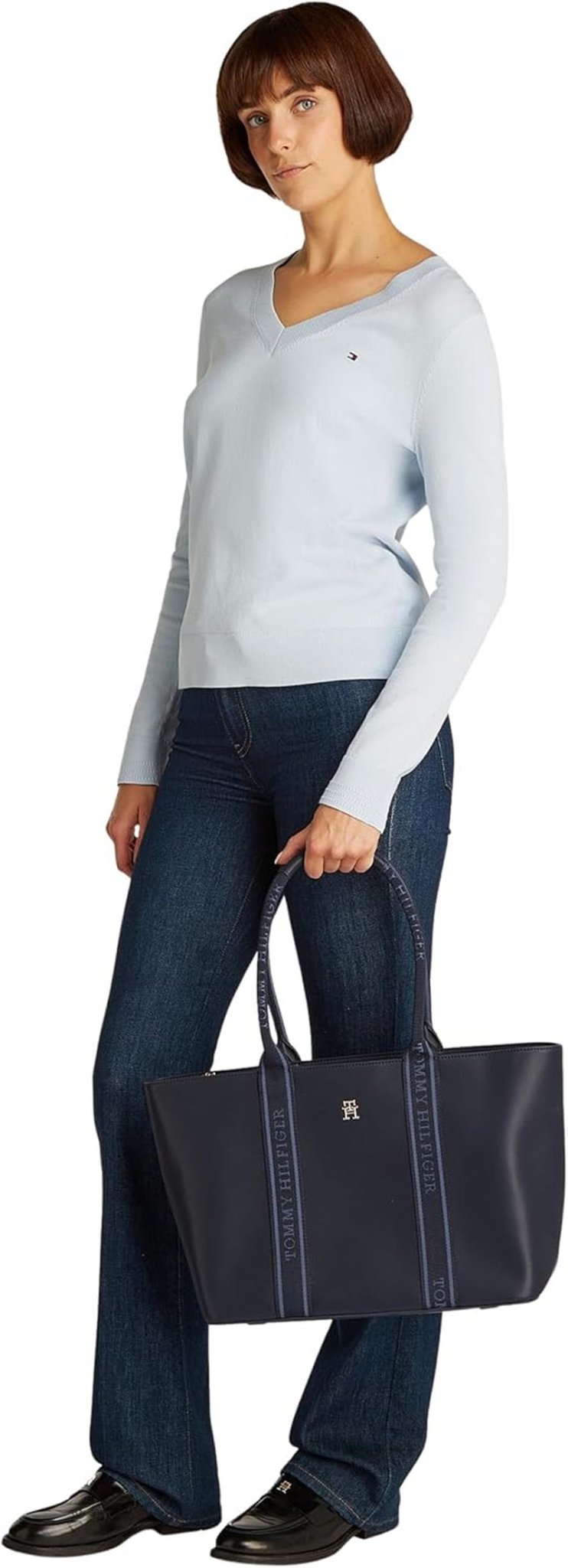 Tommy Hilfiger Th Logotape Tote Aw0aw17198 Borsa tote Donna Borse Naty Shop