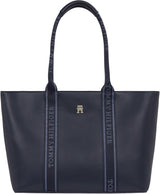 Tommy Hilfiger Th Logotape Tote Aw0aw17198 Borsa tote Donna Borse Naty Shop Blu (Space Blue)