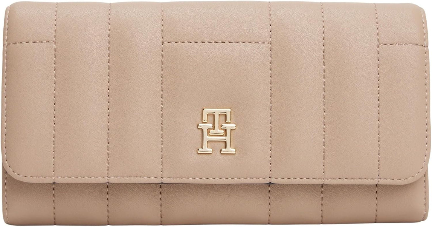 Tommy Hilfiger Feminine Flap Large Portafoglio da donna, Beige (Coastal Taupe), Taglia unica Portafoglio da donna Naty Shop Titolo predefinito