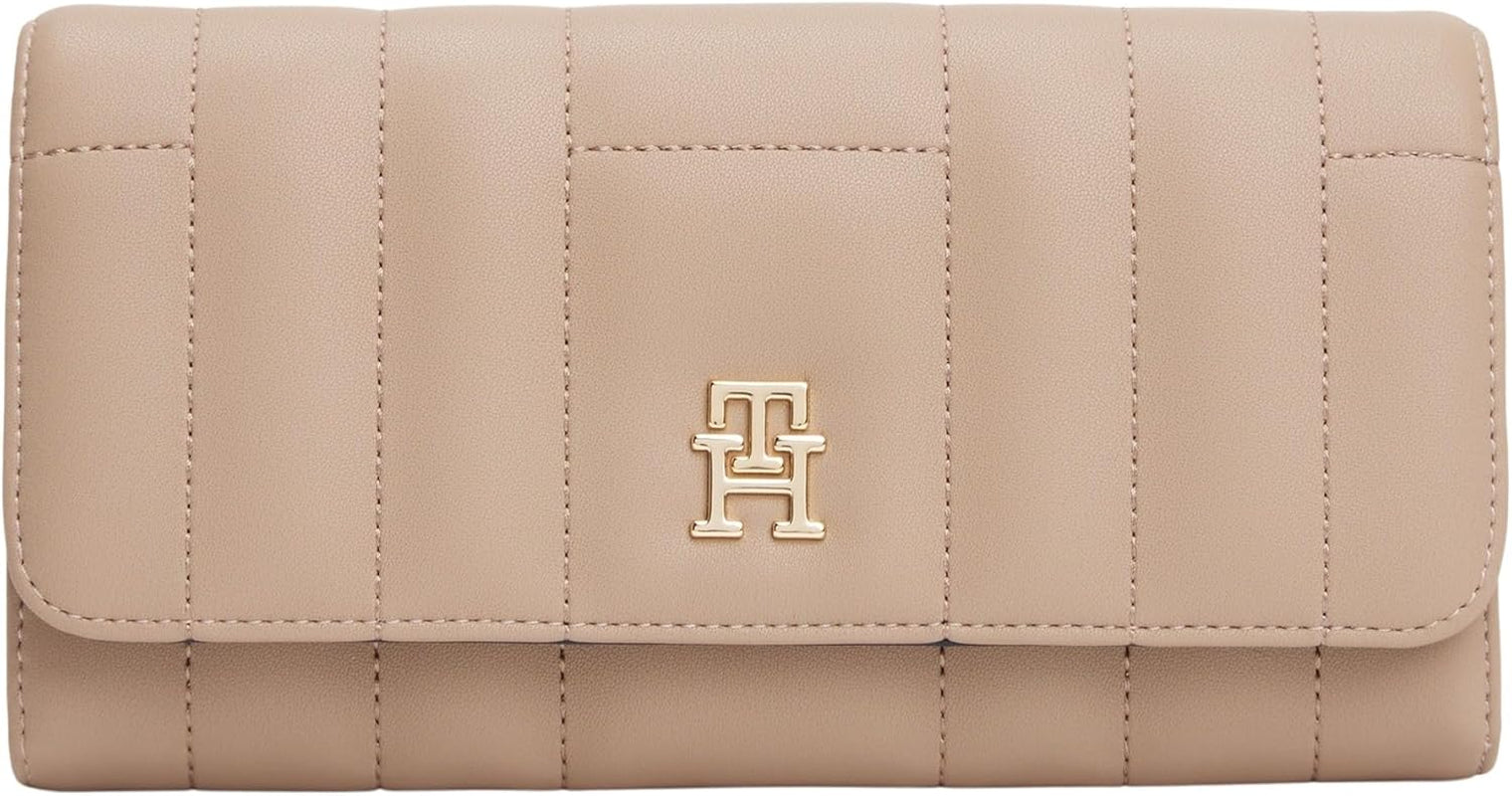 Tommy Hilfiger Feminine Flap Large Portafoglio da donna, Beige (Coastal Taupe), Taglia unica Portafoglio da donna Naty Shop Titolo predefinito
