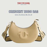 Borsa a tracolla da donna True Religion, borsa hobo a mezzaluna con tracolla regolabile e staccabile e logo a ferro di cavallo Borse da donna Naty Shop