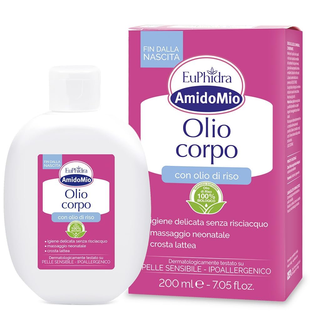 Starch Mio olio corpo, rimuove la crosta lattea dei neonati, 200 ml Bambini - Bagno e Cura della Pelle Naty Shop Default title