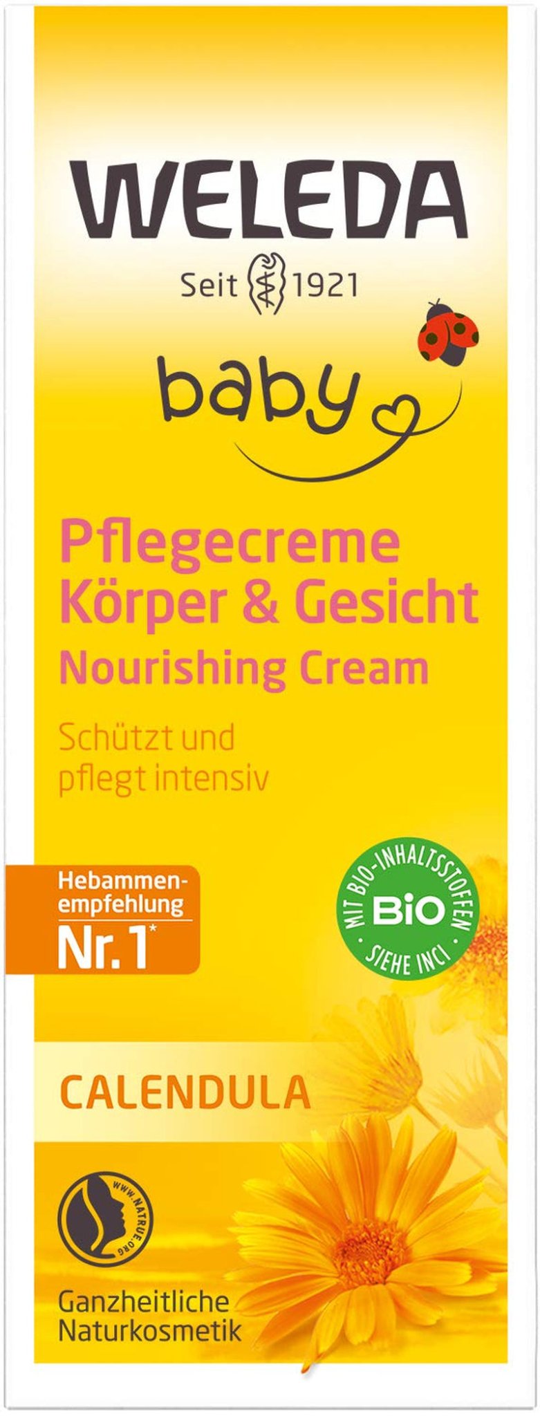 WELEDA Organic Baby Calendula Care Cream Body & Face 30ml - Crema viso / crema per la pelle per cosmetici naturali con olio di sesamo e lanolina per la cura della pelle secca. Crema idratante per neonati e bambini Bambini - Bagno e cura della pelle Naty Shop