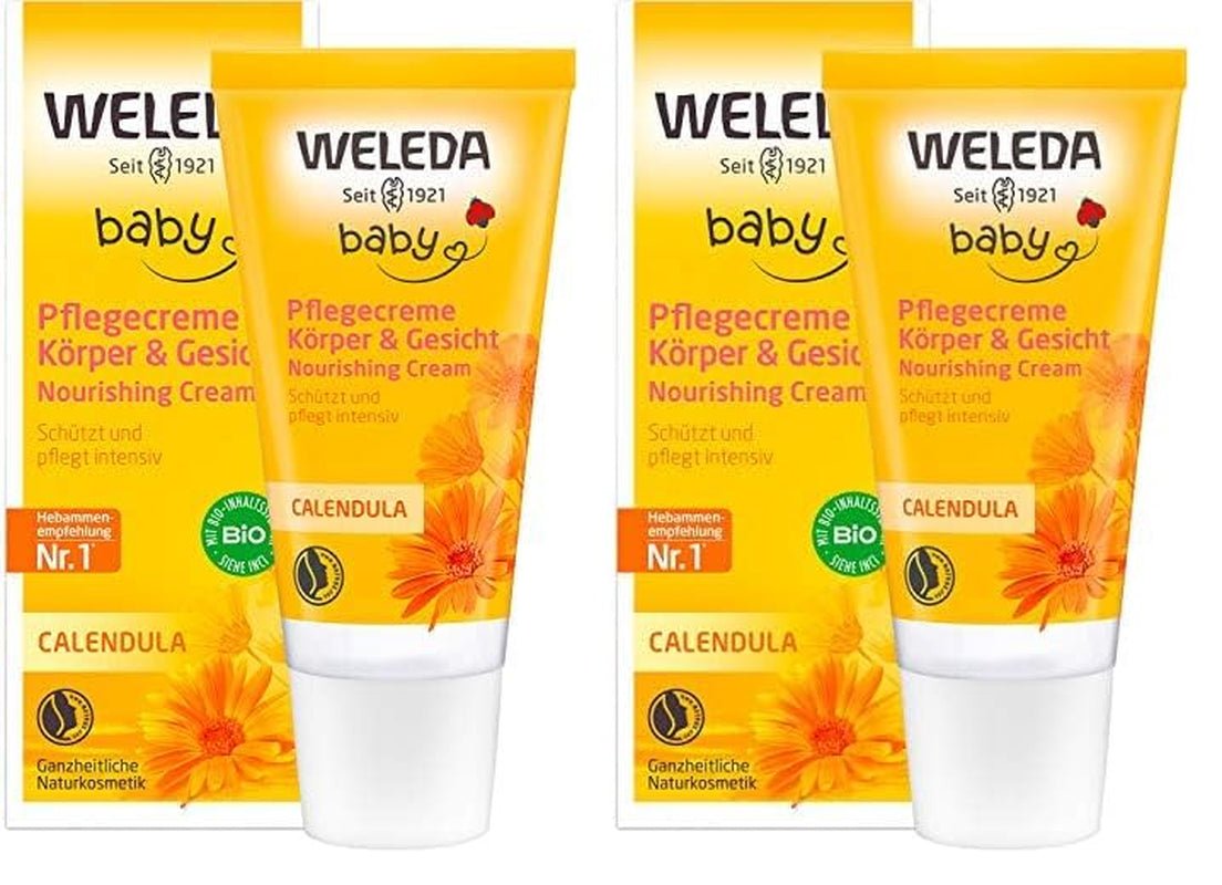 WELEDA Organic Baby Calendula Care Cream Body & Face 30ml - Crema viso / crema per la pelle per cosmetici naturali con olio di sesamo e lanolina per la cura della pelle secca. Crema idratante per neonati e bambini Bambini - Bagno e Cura della Pelle Naty Shop Titolo predefinito