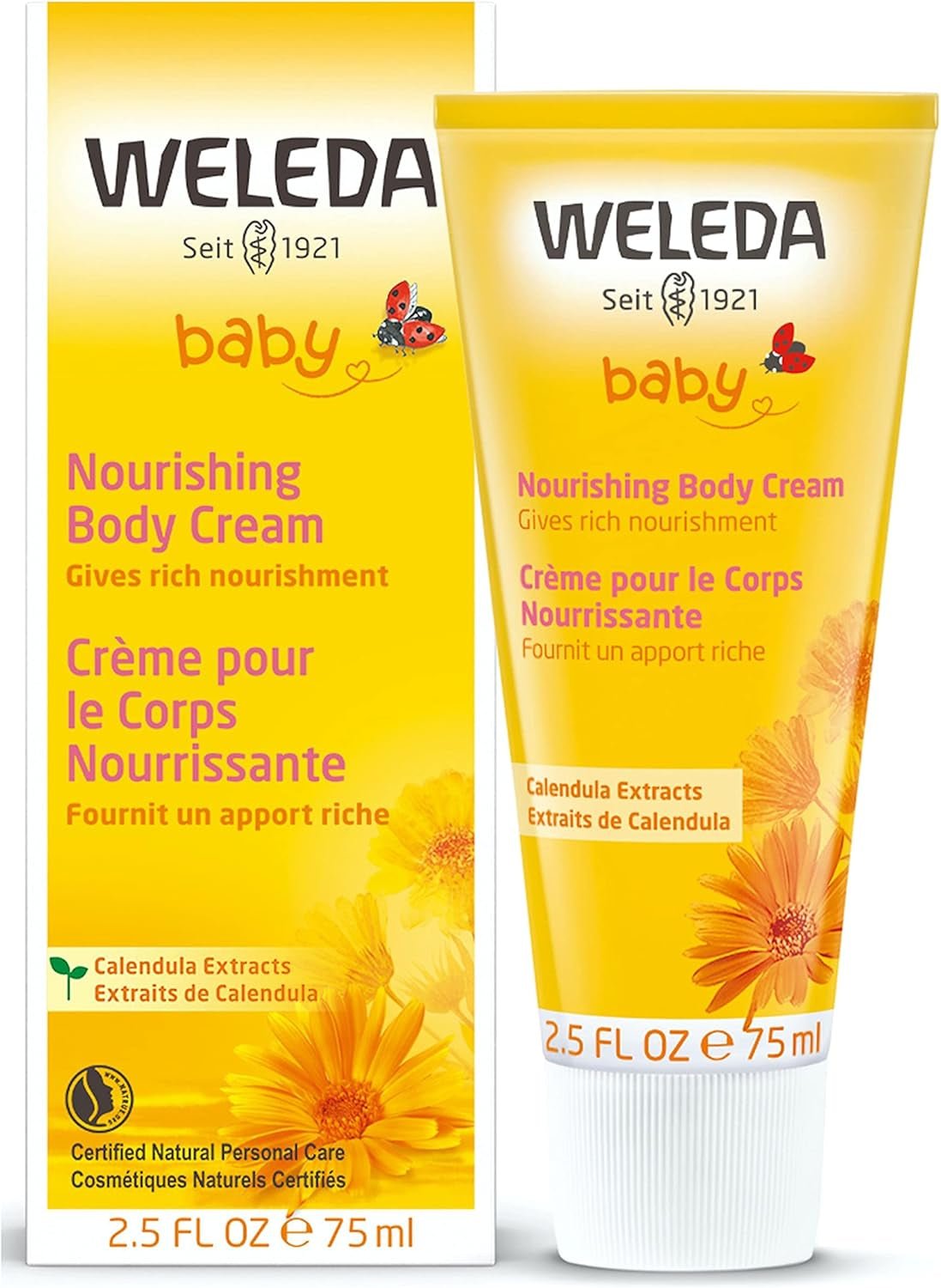 WELEDA Organic Baby Calendula Care Cream Body & Face 75ml - Crema viso / crema per la pelle per cosmetici naturali con olio di sesamo e lanolina per la cura della pelle secca. Crema idratante per neonati e bambini Bambini - Bagno e cura della pelle Naty Shop