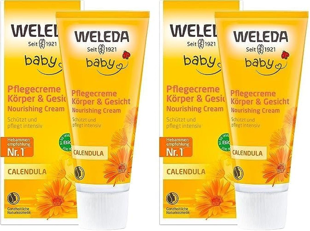 WELEDA Organic Baby Calendula Care Cream Body & Face 75ml - Crema viso / crema per la pelle per cosmetici naturali con olio di sesamo e lanolina per la cura della pelle secca. Crema idratante per neonati e bambini Bambini - Bagno e Cura della Pelle Naty Shop Titolo predefinito