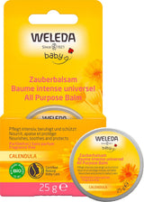 WELEDA Baby Calendula Magic Balm biologico - Balsamo universale di cosmetici naturali per viso e corpo per curare e lenire la pelle e le labbra secche. Balsamo ricco universale per neonati e bambini (1x 25g) Bambini - Bagno e Cura della Pelle Naty Shop Titolo predefinito