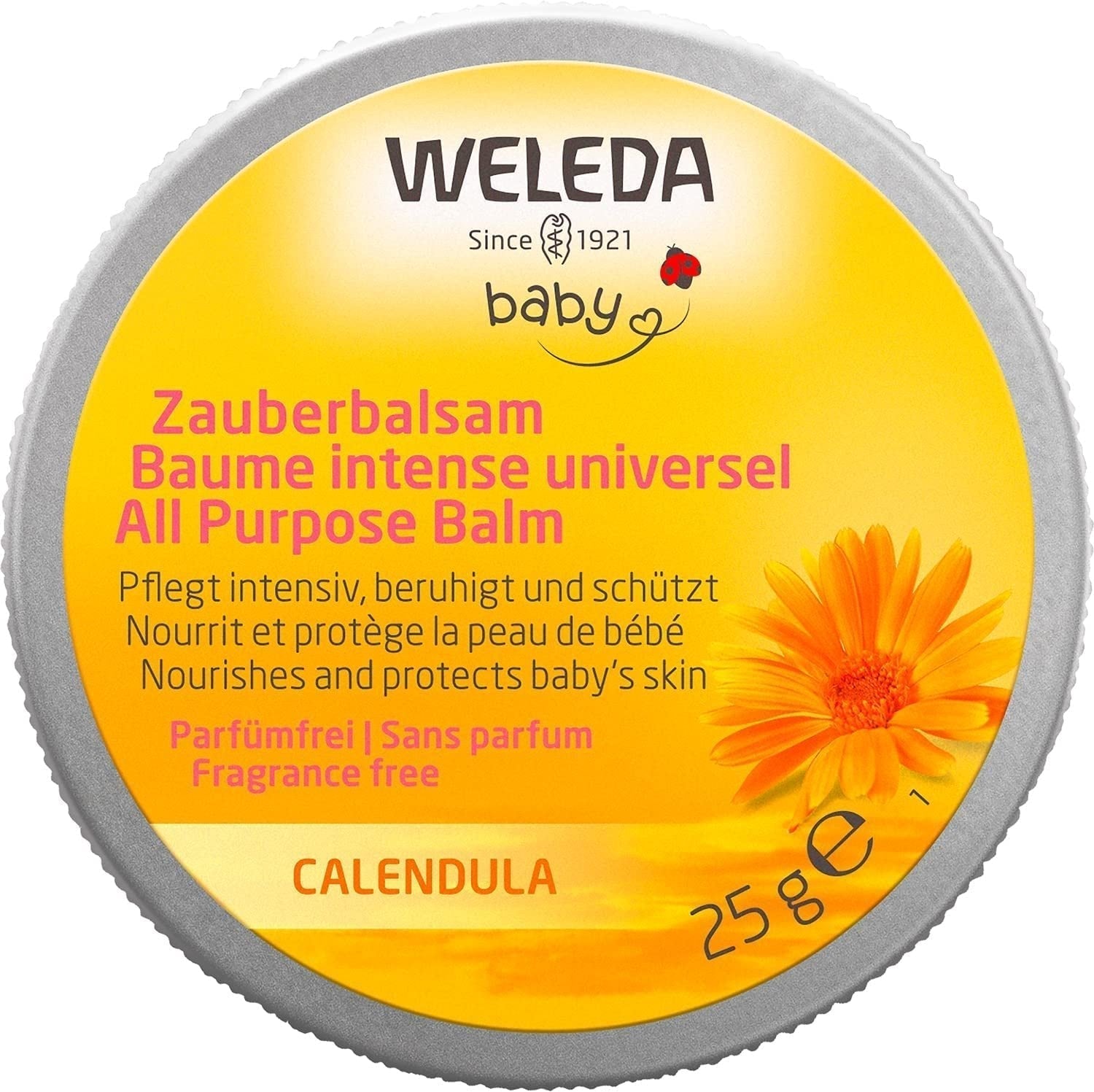 WELEDA Baby Calendula Magic Balm biologico - Balsamo universale di cosmetici naturali per viso e corpo per curare e lenire la pelle e le labbra secche. Balsamo ricco universale per neonati e bambini (1x 25g) Bambini - Bagno e Cura della Pelle Naty Shop
