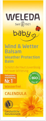 WELEDA Bio Baby Calendula Wind & Weather Balm - Crema viso e crema mani per cosmetici naturali con olio di mandorle e olio di sesamo per proteggere la pelle sensibile e secca del bambino dalle intemperie e dal freddo (1x 30 ml) Bambini - Bagno e cura della pelle Naty Shop