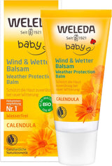 WELEDA Baby Calendula Bio Wind & Weather Balm - Crema viso e crema mani per cosmetici naturali con olio di mandorle e olio di sesamo per proteggere la pelle sensibile e secca del bambino dalle intemperie e dal freddo (1x 30 ml) Bambini - Bagno e cura della pelle Naty Shop Titolo predefinito