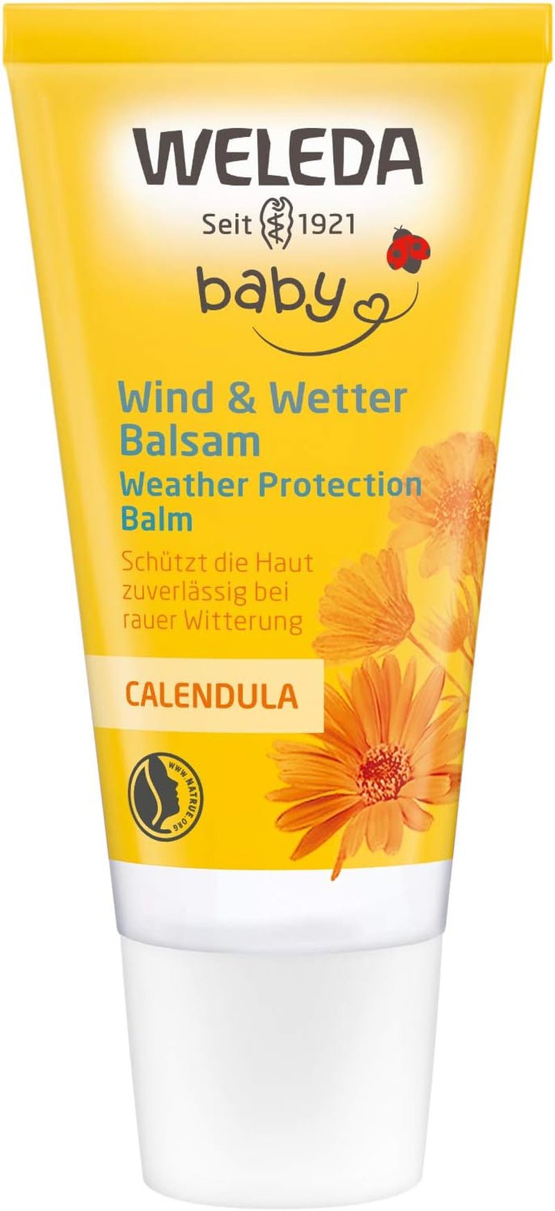 WELEDA Bio Baby Calendula Wind & Weather Balm - Crema viso e crema mani per cosmetici naturali con olio di mandorle e olio di sesamo per proteggere la pelle sensibile e secca del bambino dalle intemperie e dal freddo (1x 30 ml) Bambini - Bagno e cura della pelle Naty Shop
