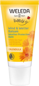 WELEDA Bio Baby Calendula Wind & Weather Balm - Crema viso e crema mani per cosmetici naturali con olio di mandorle e olio di sesamo per proteggere la pelle sensibile e secca del bambino dalle intemperie e dal freddo (1x 30 ml) Bambini - Bagno e cura della pelle Naty Shop