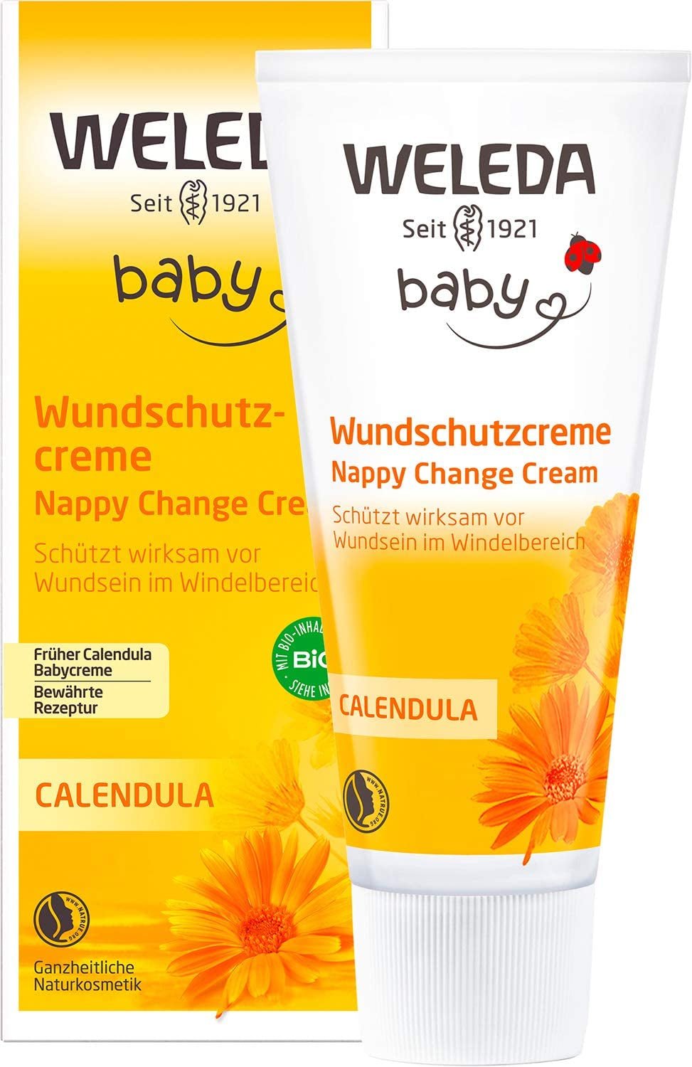 WELEDA Crema protettiva per ferite alla calendula per bambini biologica 75 ml - Unguento / crema per bambini cosmetici naturali per la protezione della pelle sensibile del bambino nella zona del pannolino. Aiuta contro arrossamenti, pelle irritata e dolori Bambini - Bagno e Cura della Pelle Naty Shop Crema Protezione Ferite 75 Ml