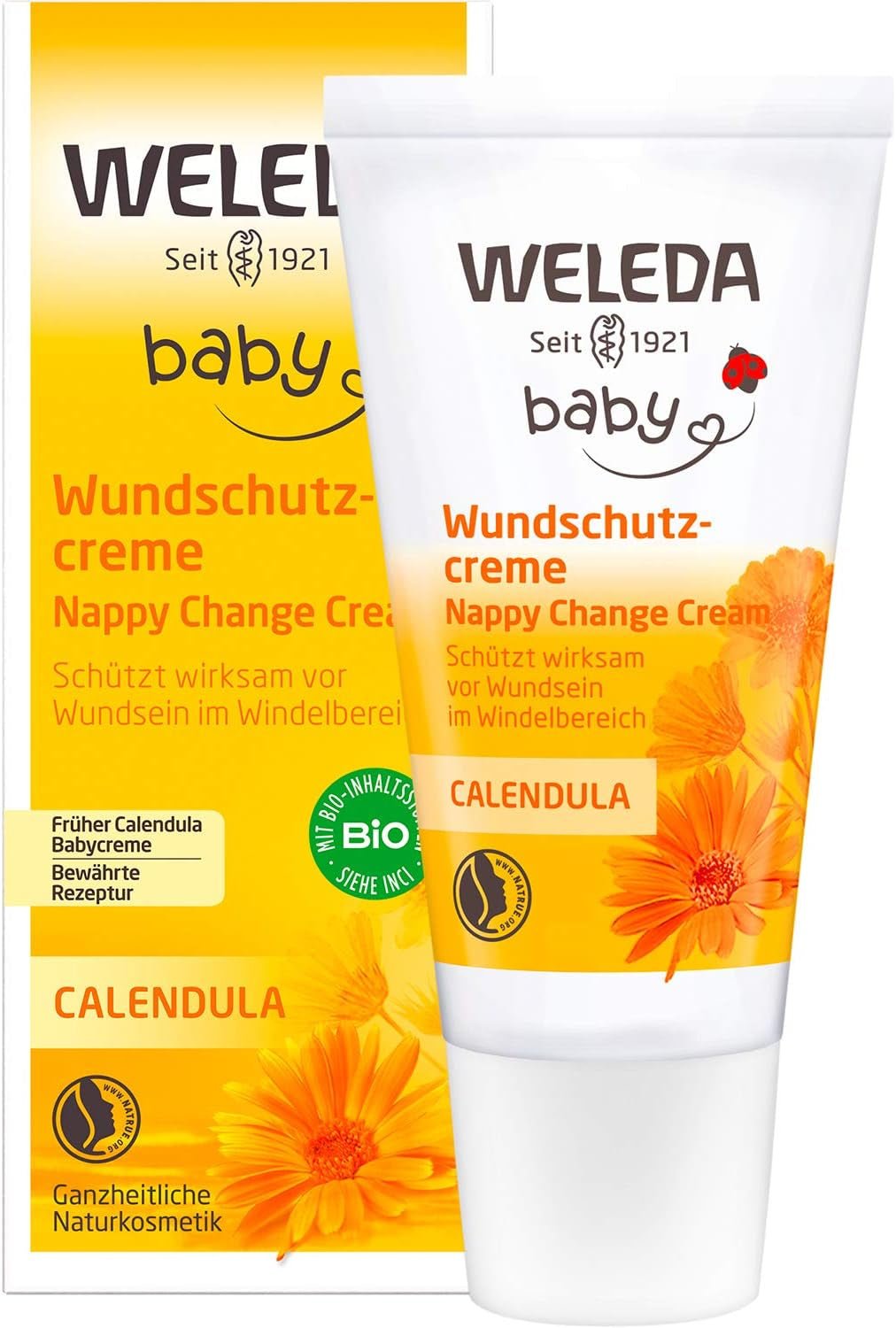 WELEDA Crema protettiva per ferite alla calendula per bambini biologica 75 ml - Unguento / crema per bambini cosmetici naturali per la protezione della pelle sensibile del bambino nella zona del pannolino. Aiuta contro arrossamenti, pelle irritata e dolori Bambini - Bagno e Cura della Pelle Naty Shop Crema Protezione Ferite 30 Ml