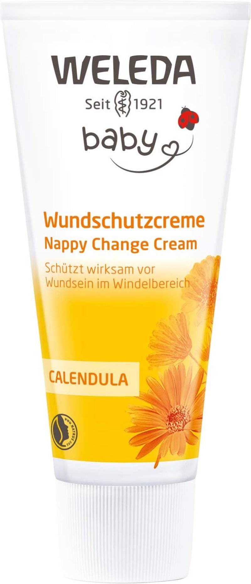 WELEDA Crema protettiva per ferite alla calendula per bambini biologica 75 ml - Unguento / crema per bambini cosmetici naturali per la protezione della pelle sensibile del bambino nella zona del pannolino. Aiuta in caso di arrossamenti, pelle irritata e dolori Bambini - Bagno e Cura della Pelle Naty Shop