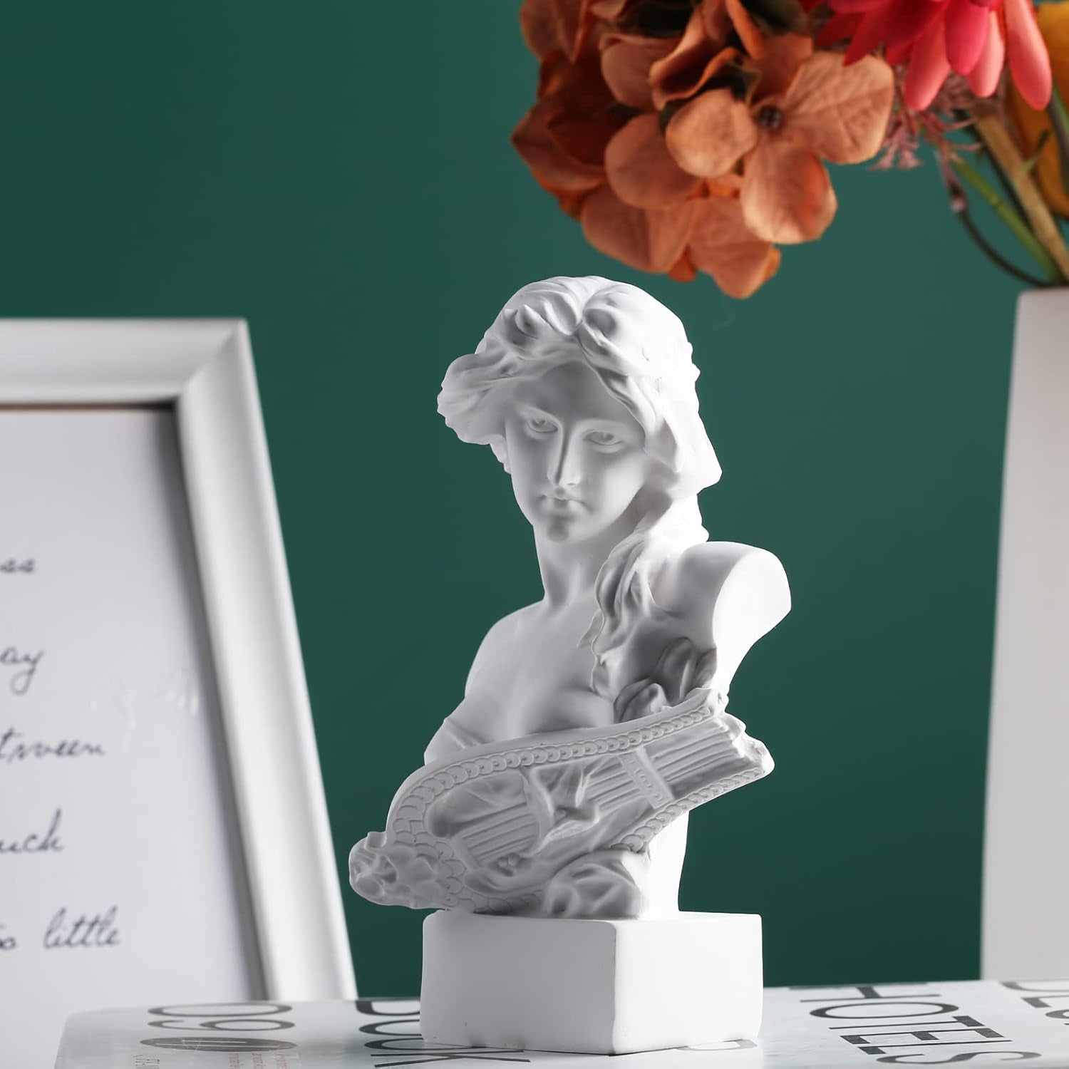 XMGZQ Statua Scultura Bianca di Afrodite, Statua Busto della Mitologia Greca in Resina, per la Decorazione della Stanza della Coquette, Decorazione della Stanza dell'Accademia Oscura, Scaffali per libri, Divisorio, Centrotavola per tavolini Statue e Sculture Naty Shop