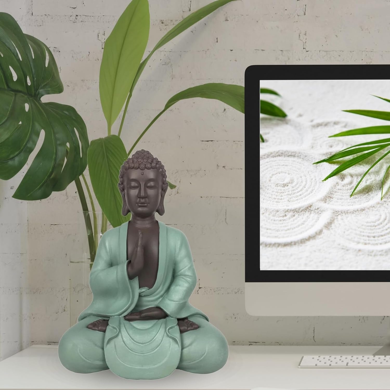 Zen Arôme SBM5 Statua Zen Bodhi, verde/marrone, alta 20 cm Statue e sculture Naty Shop