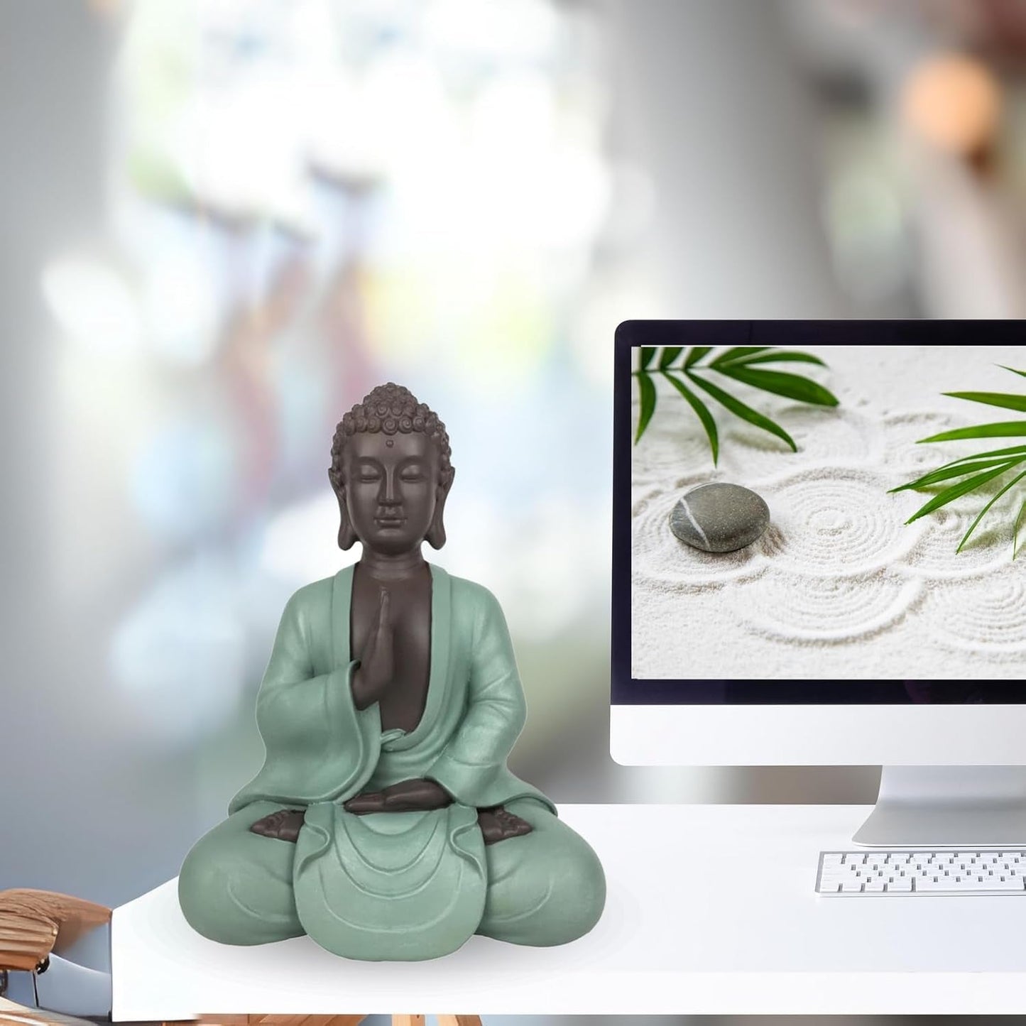 Zen Arôme SBM5 Statua Zen Bodhi, verde/marrone, alta 20 cm Statue e sculture Naty Shop
