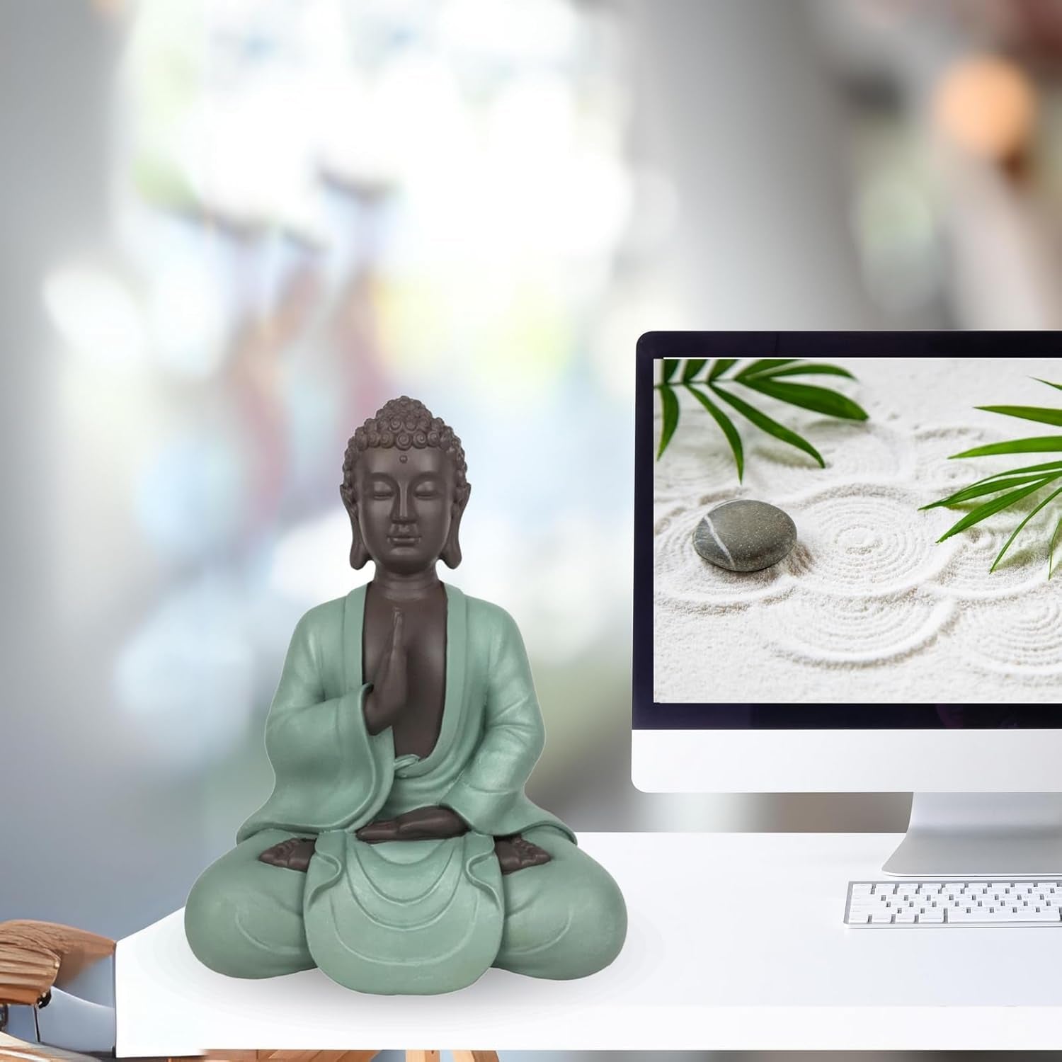 Zen Arôme SBM5 Statua Zen Bodhi, verde/marrone, alta 20 cm Statue e sculture Naty Shop