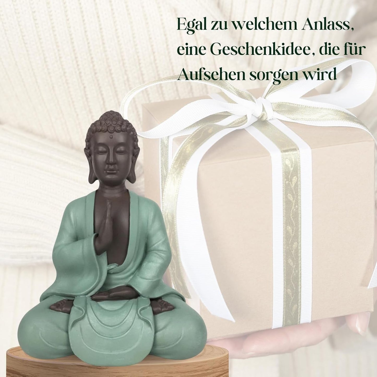 Zen Arôme SBM5 Statua Zen Bodhi, verde/marrone, alta 20 cm Statue e sculture Naty Shop