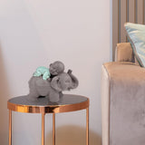 Zen'Light Statua Buddha Bonzo che dorme sull'Elefante - Atmosfera Zen nel tuo spazio sacro - bellissima figura di buon auspicio -H 9,5 cm, Marrone e Verde Statue e sculture Naty Shop