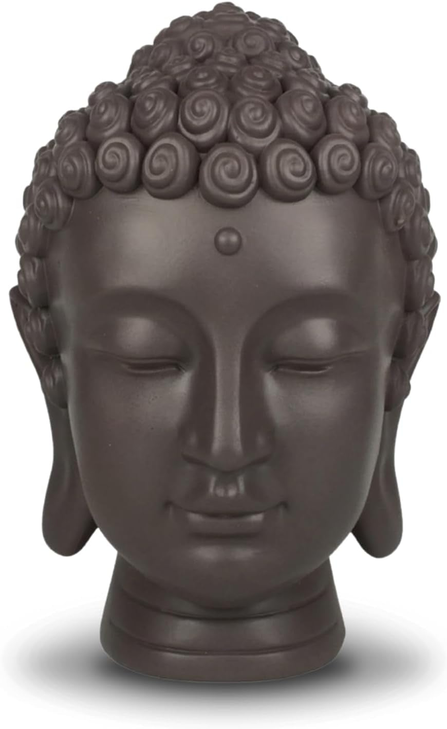 Zen'Light - Statuetta testa di Buddha - Decorazione per Zen, meditazione e feng shui - Regalo per un'atmosfera rilassante e spirituale - Statuetta di Buddha - Altezza: 20 cm - Colore: verde/marrone Statuette e sculture Naty Shop Titolo predefinito