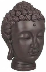 Zen'Light - Statuetta con testa di Buddha - Decorazione per Zen, meditazione e feng shui - Regalo per un'atmosfera rilassante e spirituale - Statuetta di Buddha - Altezza: 20 cm - Colore: verde/marrone Statue e sculture Naty Shop