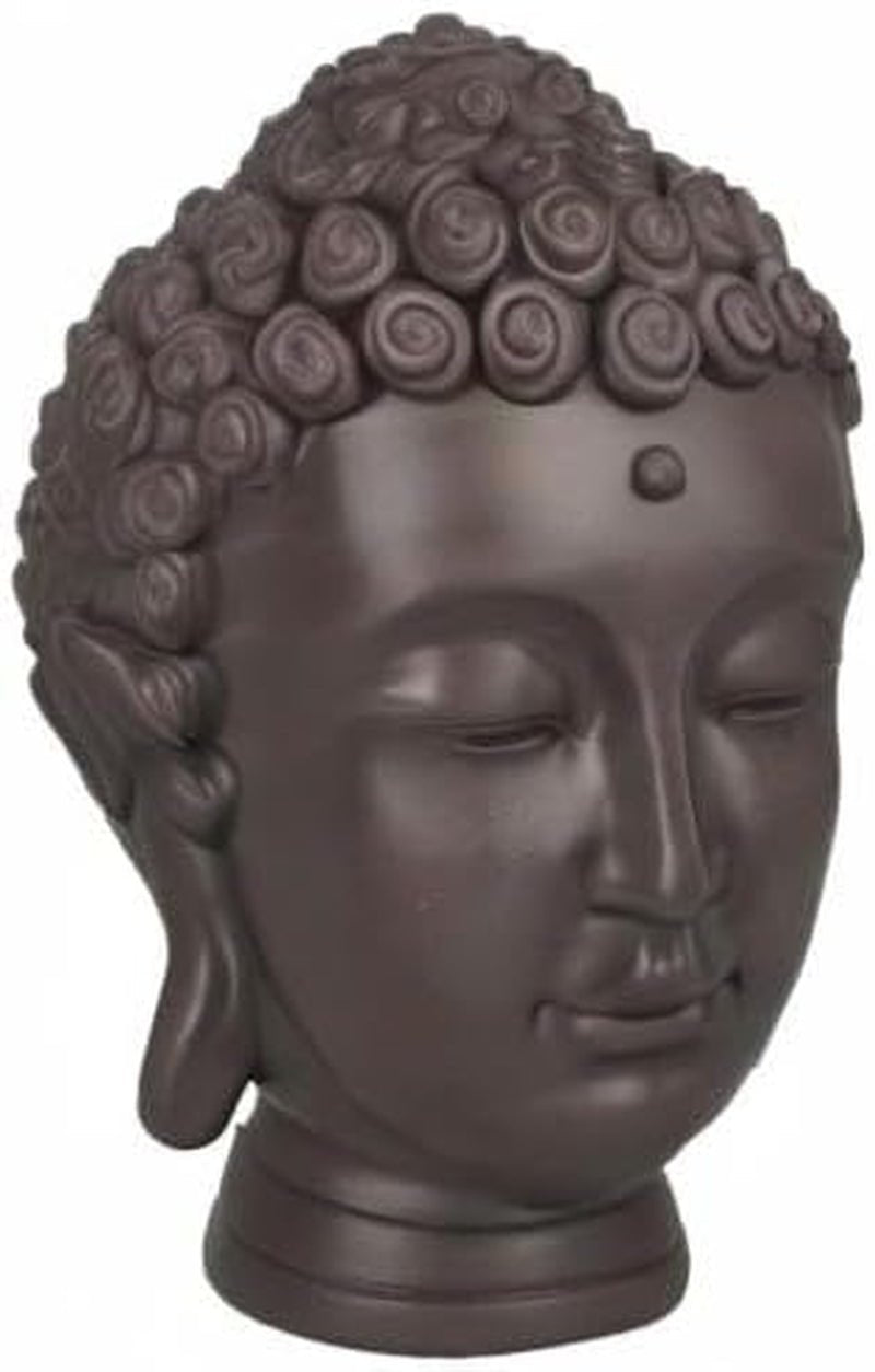 Zen'Light - Statuetta con testa di Buddha - Decorazione per Zen, meditazione e feng shui - Regalo per un'atmosfera rilassante e spirituale - Statuetta di Buddha - Altezza: 20 cm - Colore: verde/marrone Statue e sculture Naty Shop