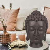 Zen'Light - Statuetta con testa di Buddha - Decorazione per Zen, meditazione e feng shui - Regalo per un'atmosfera rilassante e spirituale - Statuetta di Buddha - Altezza: 20 cm - Colore: verde/marrone Statue e sculture Naty Shop