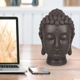 Zen'Light - Statuetta con testa di Buddha - Decorazione per Zen, meditazione e feng shui - Regalo per un'atmosfera rilassante e spirituale - Statuetta di Buddha - Altezza: 20 cm - Colore: verde/marrone Statue e sculture Naty Shop